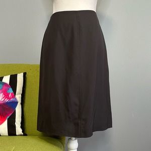 J Crew Brown Stretch Wool A-Line Skirt 2